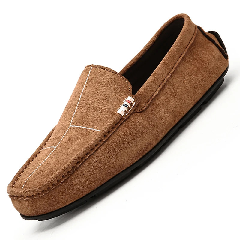 Slip-On Leather Shoes Men Casual Shoes Male Shoes Comfortable Red Driving Shoes Zapatos Moccasin Non-slip Loafers 240606