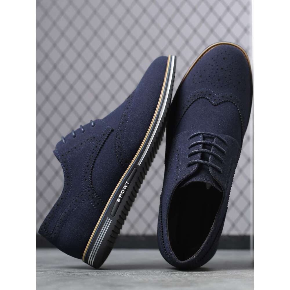 Wingtip Lace Men Up Front Dress Shoes Round Toe Sporty For Daily Ddmysaturn