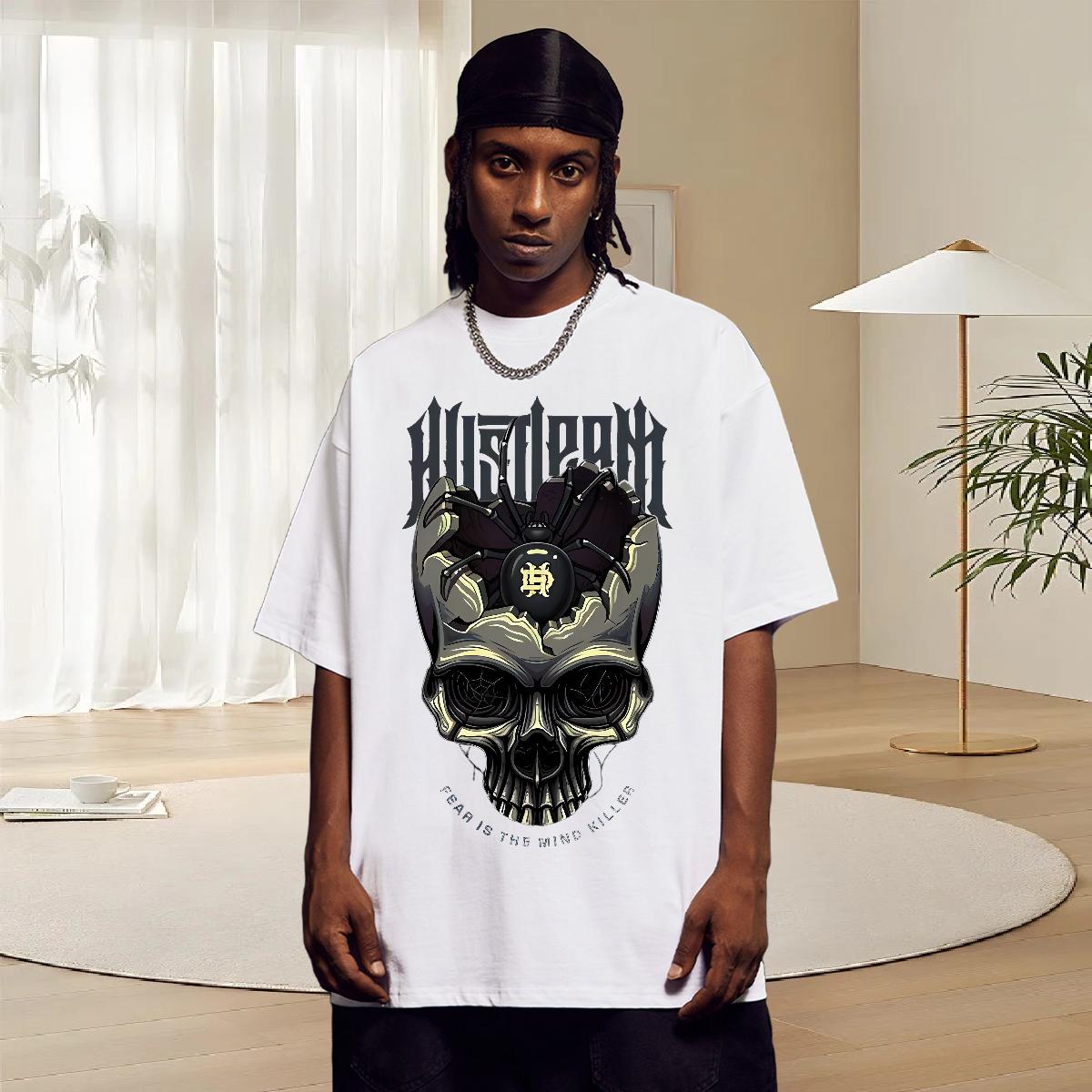 Loose Men Tops Tees Breathable Crew Neck Casual Beach T-Shirts Cartoon Printing S-3XL Fashion Design Top Tees