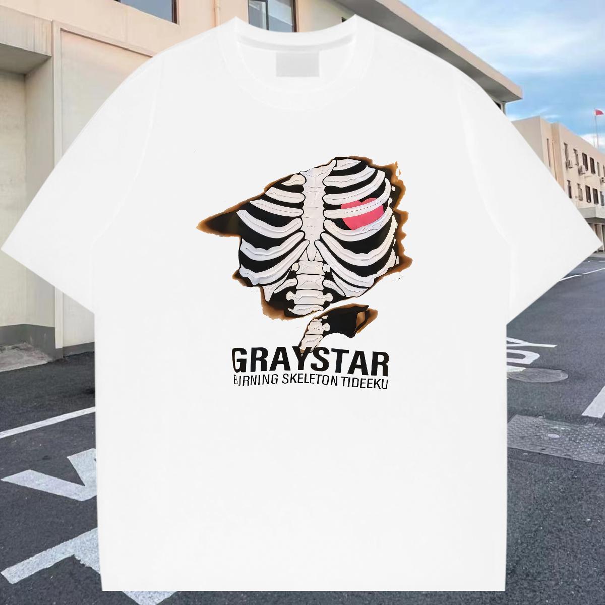 DIY Men T Shirts Skull Sport Men Tees O-Neck Short Sleeve Cotton Loose Fit