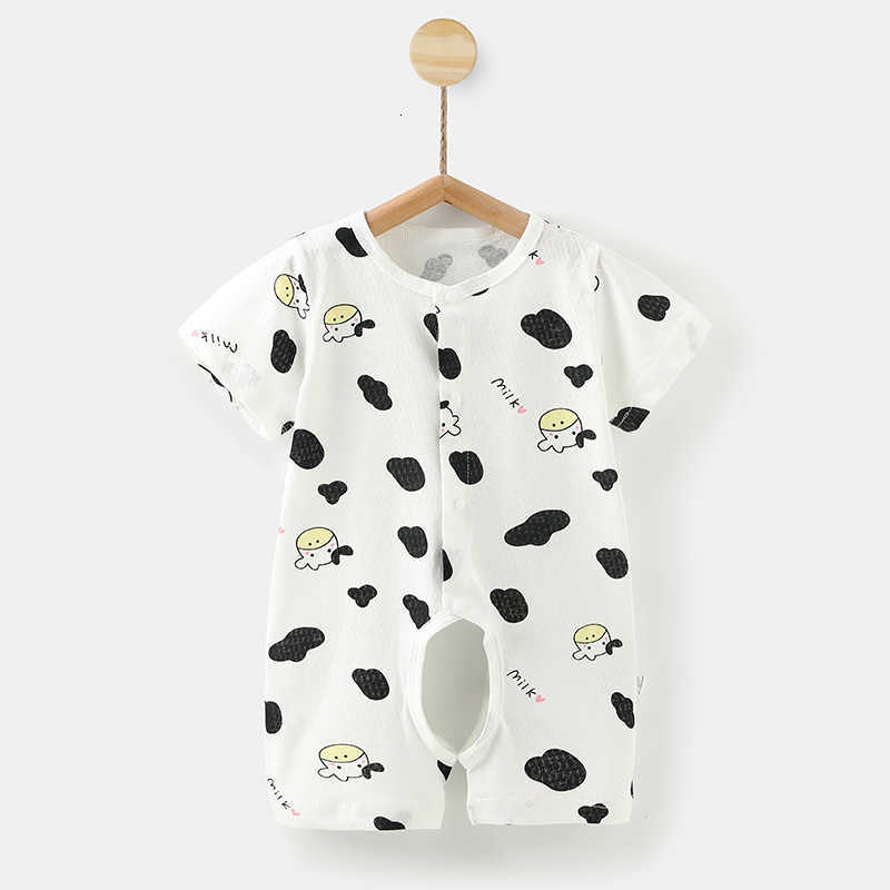 Baby Jumpsuits Baby open cut jumpsuit summer thin baby pure cotton short sleeved jumpsuit climbing clothes pajamas newborn clothes summer clothes