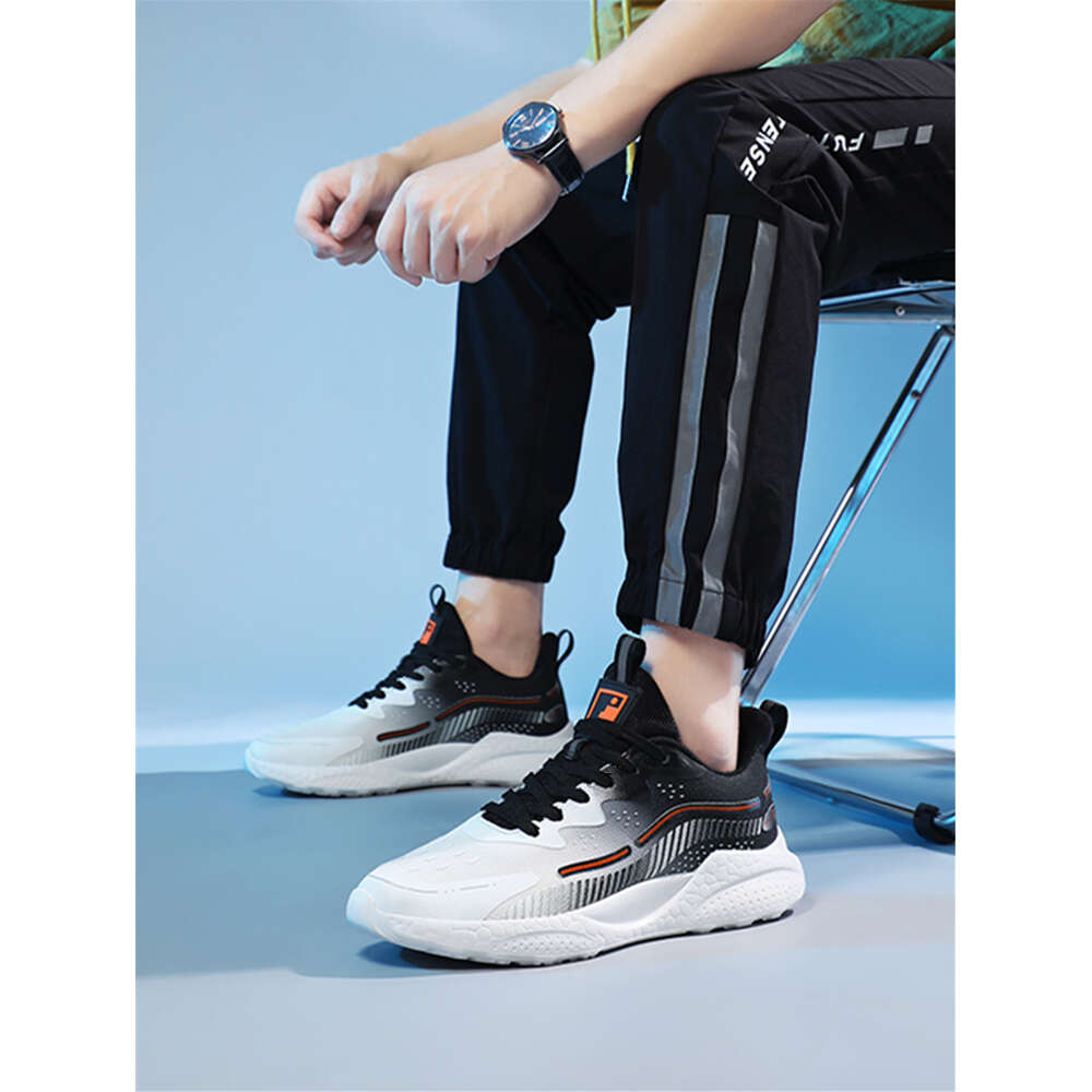 Casual Knitted Unisex Running Shoes Thick Outsole And Elevated Height Trendy Korean Design For Couple Ddmysaturn