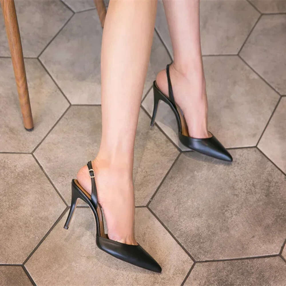 6Cm New Fashion Sandals Pointed Toe High Heels Ankle Wrap White Ladies Dress Women Shoes 40 41 250318