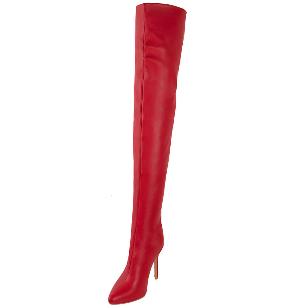 Women Boots High Heels Back Zip Female Shoes Zipper Boots-Women Winter Footwear Stiletto Ladies Pointy Rubber 2023 Sexy Over-The 241109