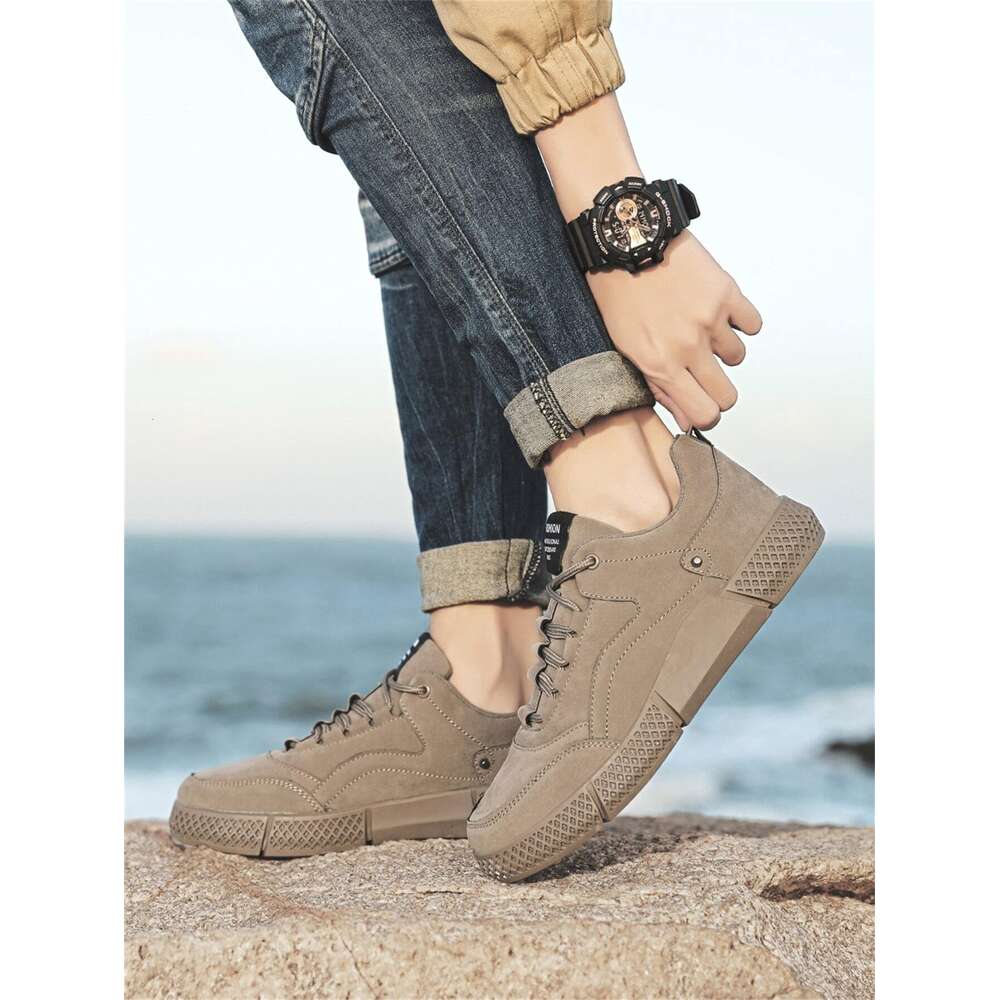 Detail Men Patch Lace Up Front Walking Skate Shoes Knit Flatform Sneakers Mens Streetwear Ddmysaturn