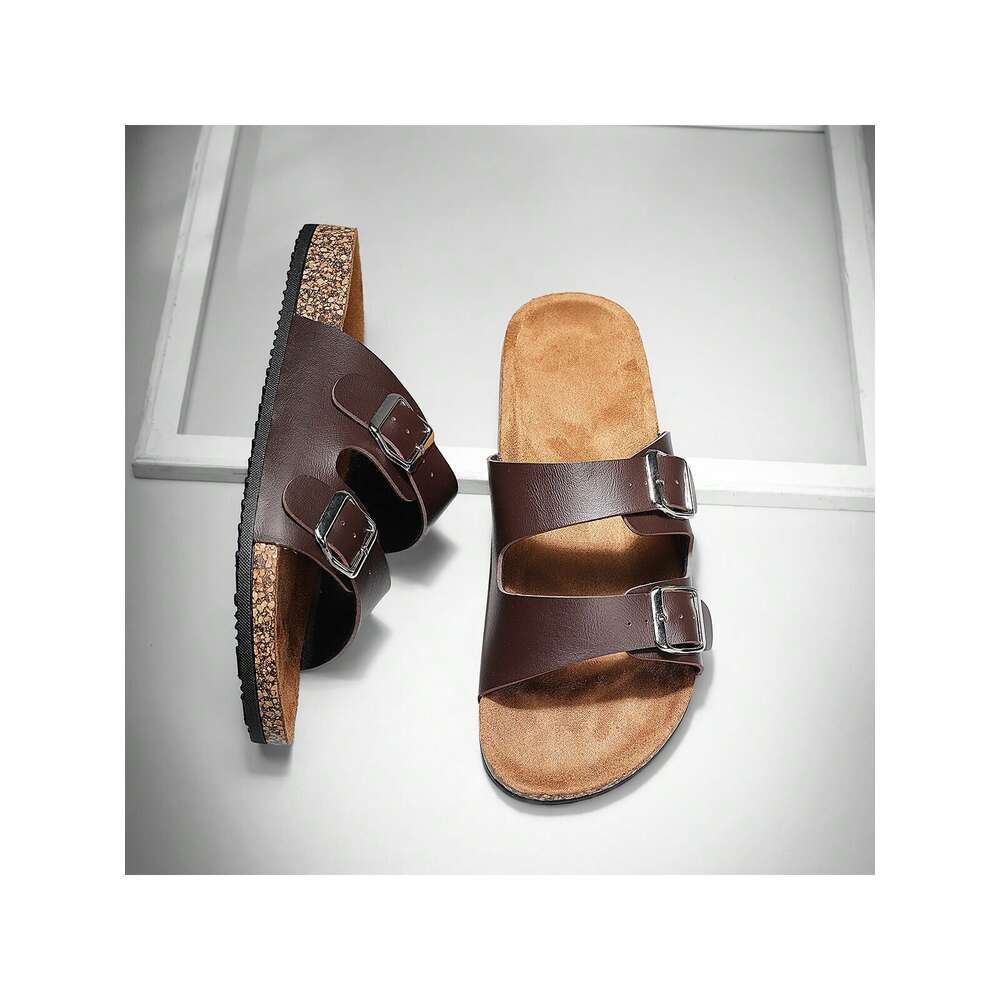 Buckle Flat Trendy Slippers Beach Style Unisex Outdoor Casual Open Toe Sandals For Summer Vacation Ddmysaturn