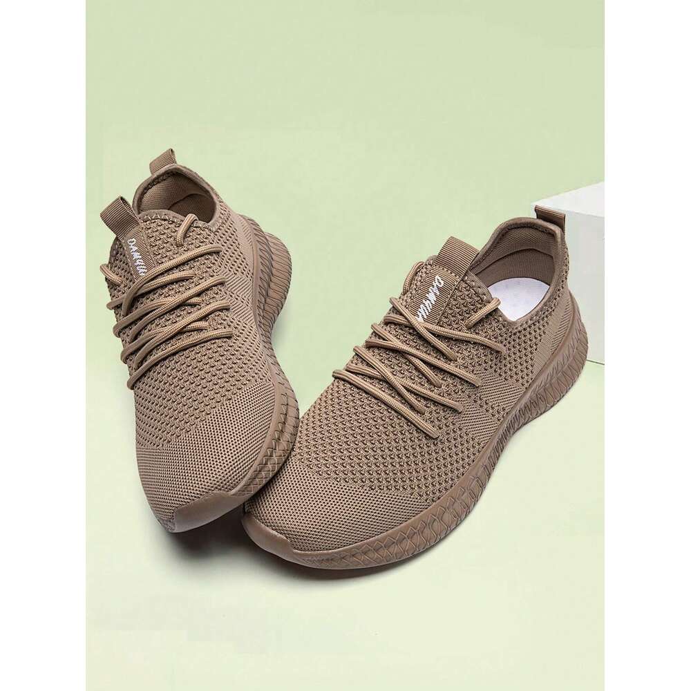 Fashionable Men Footwear Sneakers Comfortable Anti Slip Casual Outdoor Lightweight Running Mesh Breathable Walking Shoes Brown Ddmysaturn
