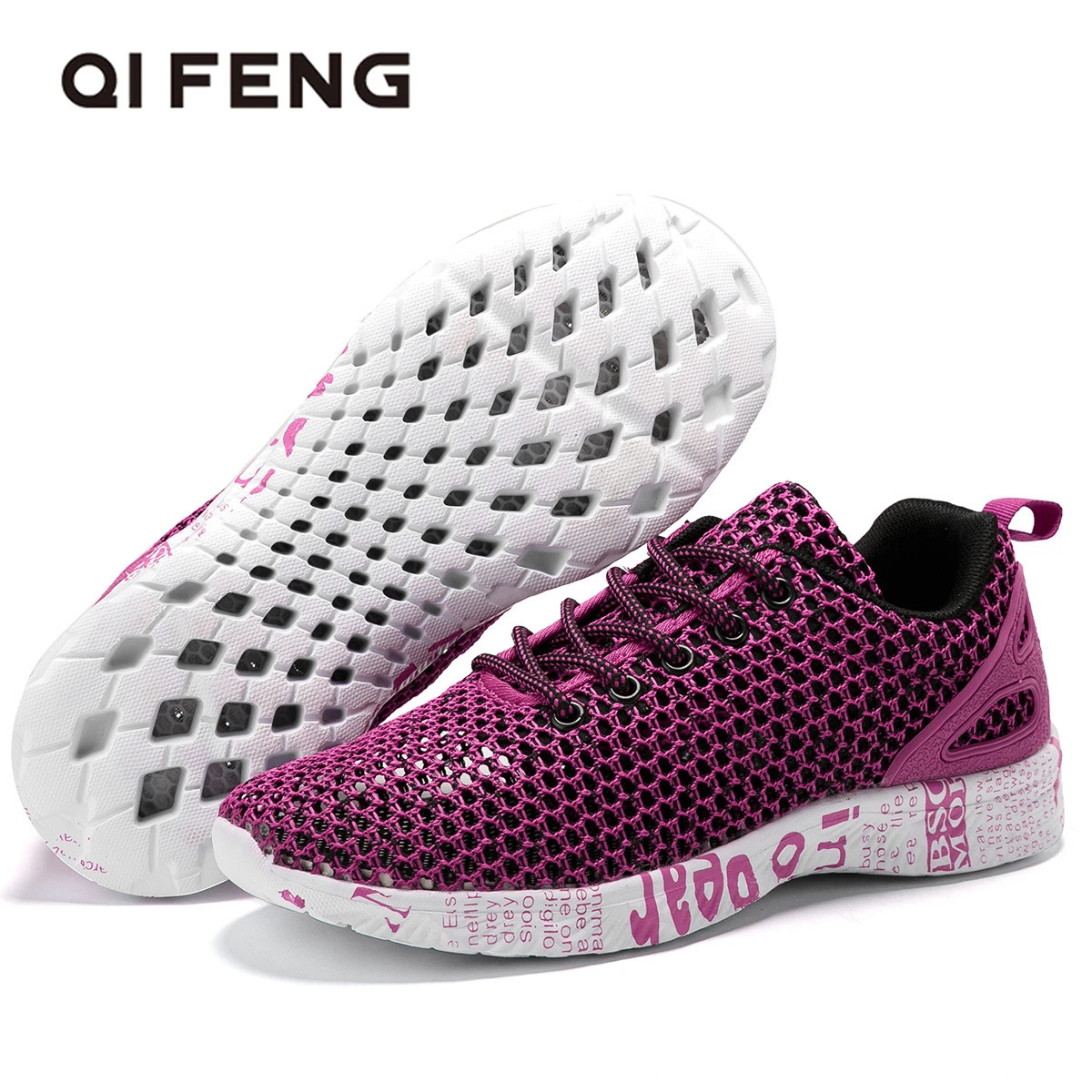 Summer Women Outdoor Sports Shoes Aqua Shoes Man Canyoneering Beach Shoes Black Mesh Sneakers Water Shoes Female Sandals 240606