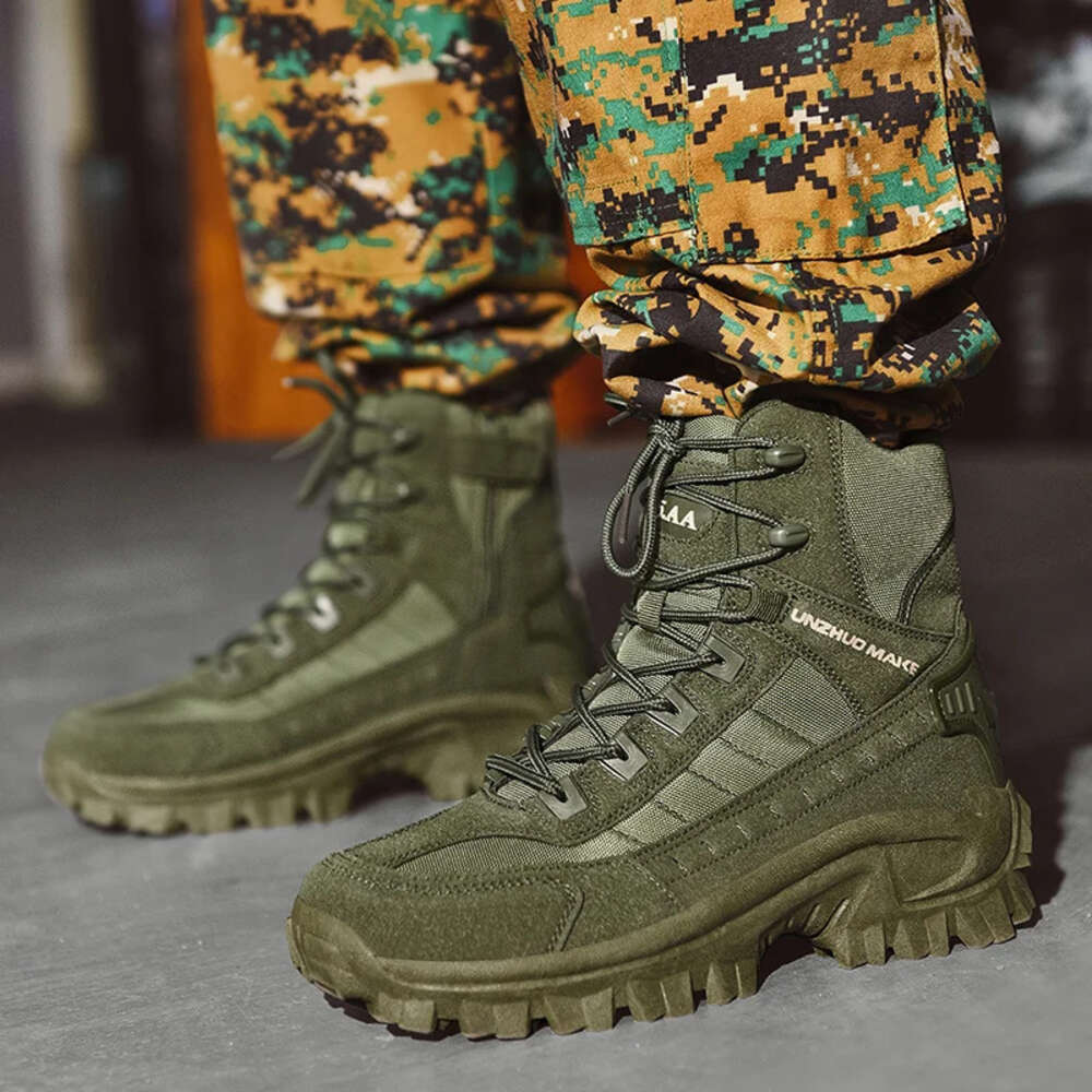 Men S New Military Boots High Top Outdoor Hiking Shoes Anti Collision Quality Army Tactical Sport Jogging Trekking Sneakers Ddmysaturn