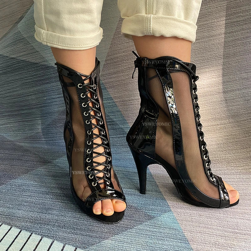 Womens Shiny Leather Dance Shoes Summer Silver Black Soft Edge Latin Dance Shoes Salsa Bachata Womens Dance Shoes 240606