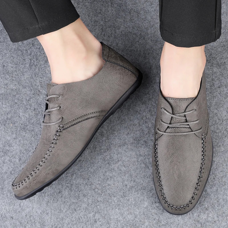 Leather Mens Shoes Fashion Mens Shoes Moccasins Italian Breathable Mens Shoes Black Plus Size 38-47 240606