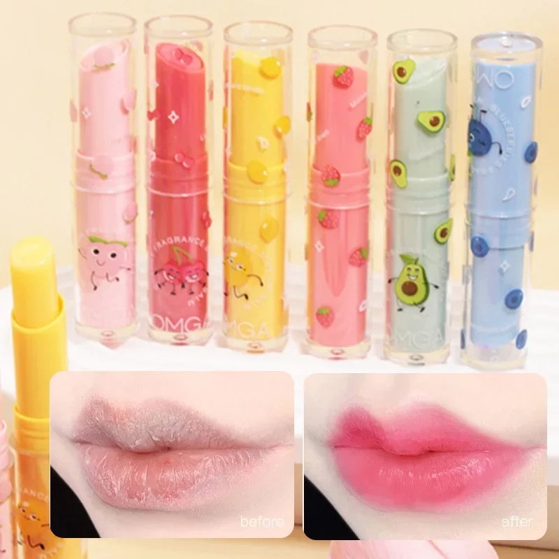 Fruity Color Changing Lip Balm Natural Temperature Change Coloured Lipstick Long Lasting Moisturizing Makeup Cosmetics for Women