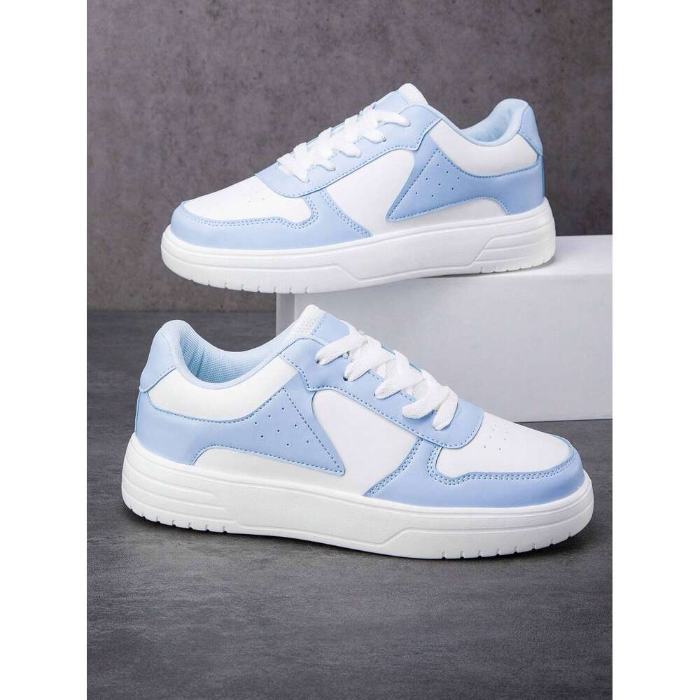 Light Blue Unisex White Fashionable Simple Casual Sneakers For Men Ddmysaturn