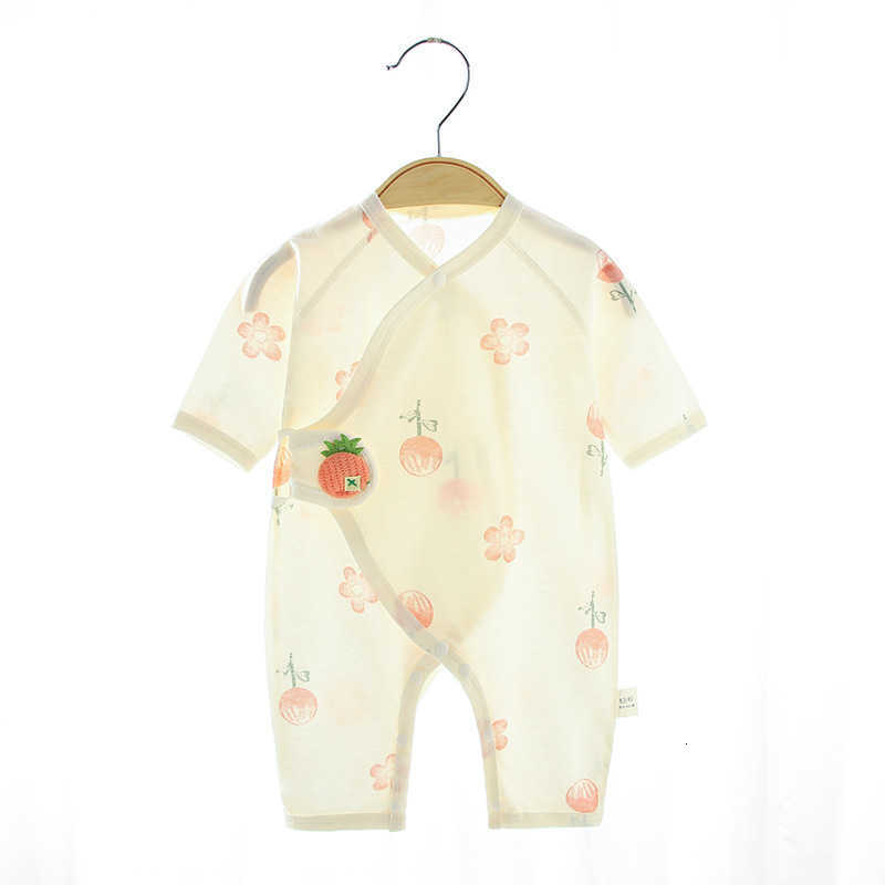 Baby Jumpsuits 2024 Summer New Newborn Class A Pure Cotton Boneless Bodyback Climbing Clothes for Infants Young Children Butterfly Clothes Thin Style