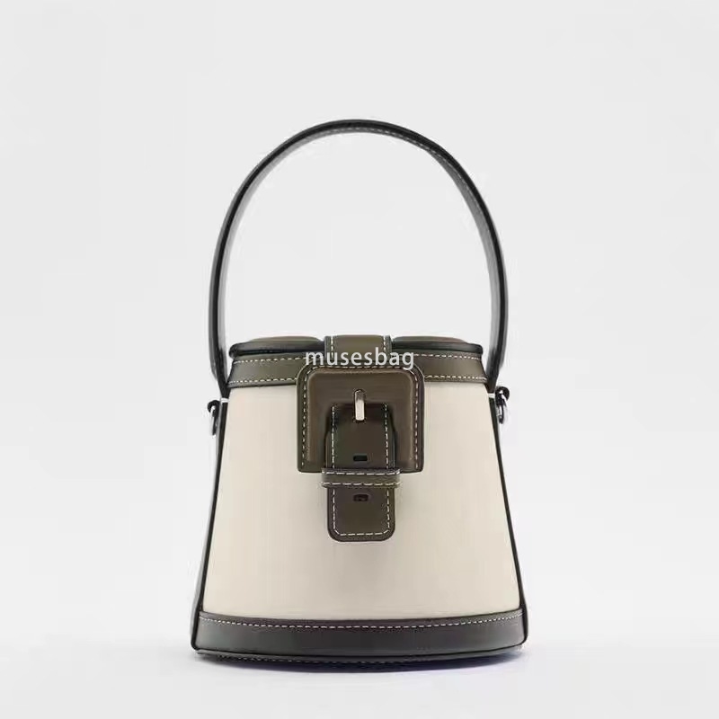 Advanced Fashion New Trendy Bucket Bag Leisure Hundred Towers Single Shoulder Contrast Color Handbag Crossbody Bag Contrast