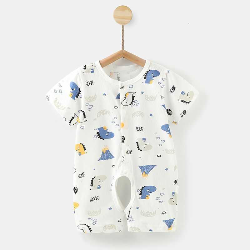 Baby Jumpsuits Baby one-piece clothes baby summer clothes open file thin pure cotton short sleeved clothes full moon newborn cute clothes 0-1 years ol