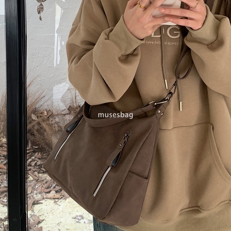 High quality women's Maillard retro large capacity bag women's high-end fashion tote bag casual classic texture portable commuting bag