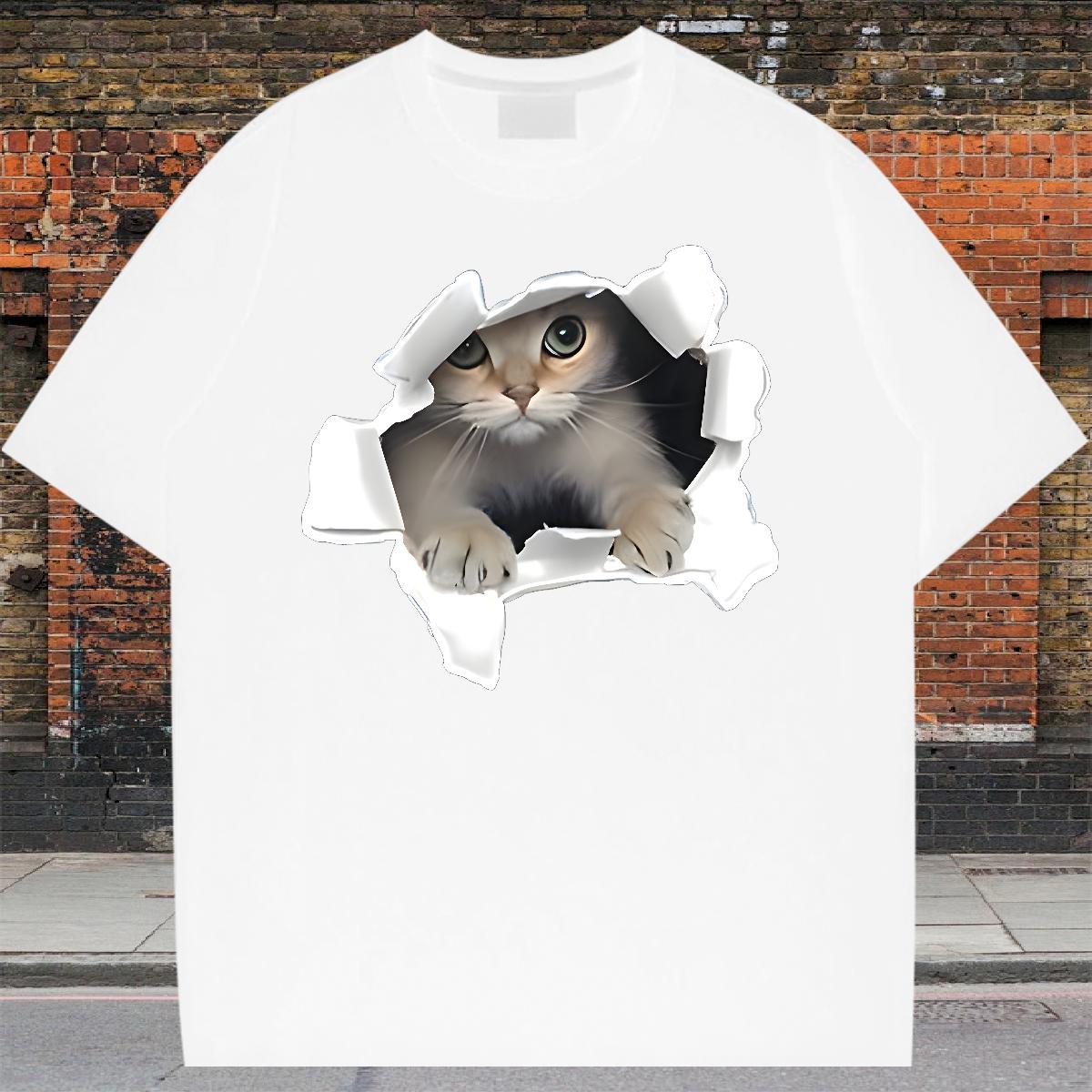 2024 DIY T shirt Black White Street wear Hip Hop Tshirts Cotton O Neck Short Sleeves Brand