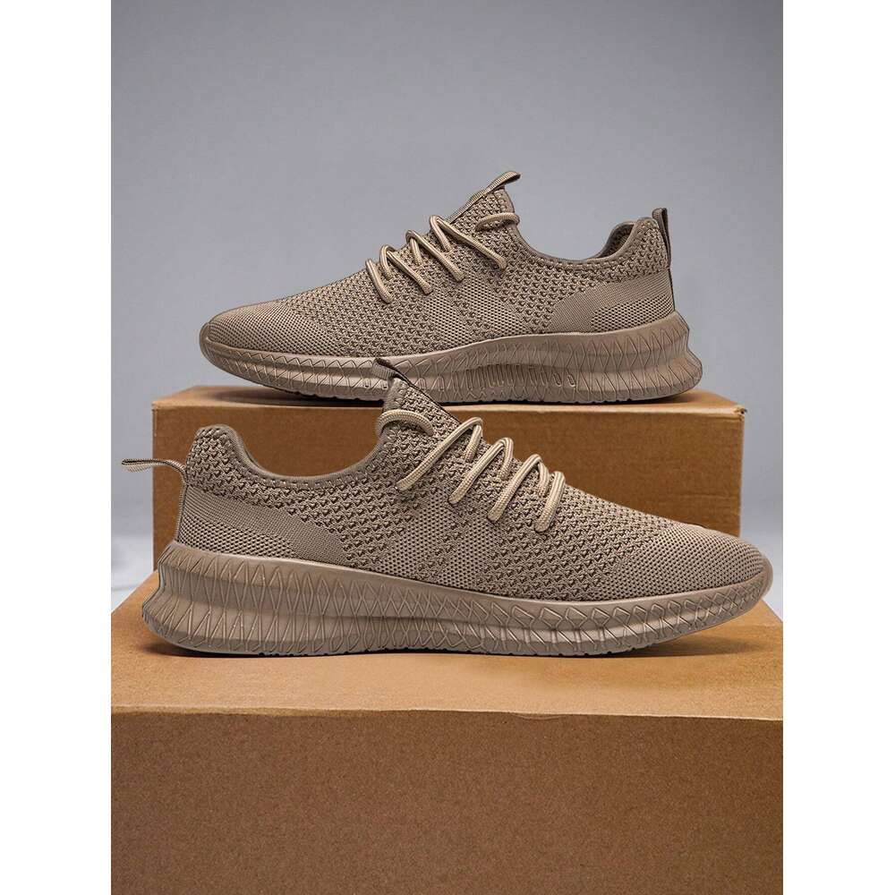 Fashionable Men Footwear Sneakers Comfortable Anti Slip Casual Outdoor Lightweight Running Mesh Breathable Walking Shoes Brown Ddmysaturn