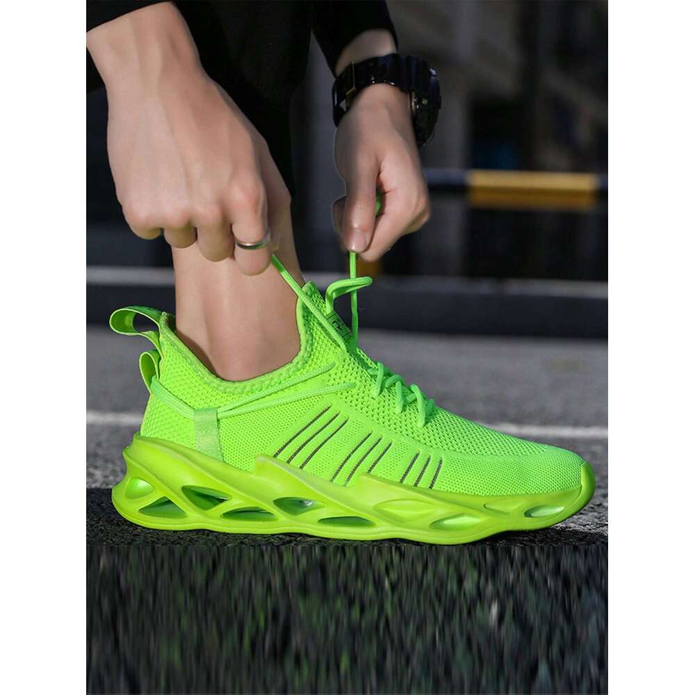 Men's Fashionable Lace-Up Thick-Soled Comfortable, Breathable, Shock-Absorbing Wear-Resistant Casual Sneakers, Suitable For Indoor Fiess And Outd