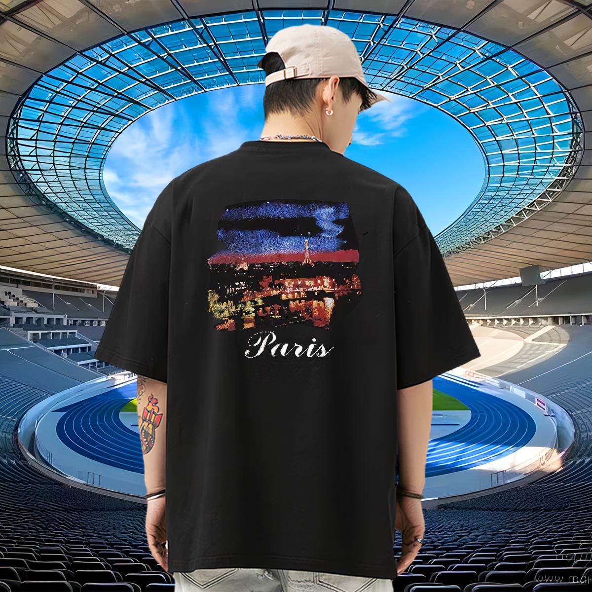 DIY T Shirts Men Breathable Short Sleeve Anime Printing Street Men Tees Asian Size Loose Tshirts