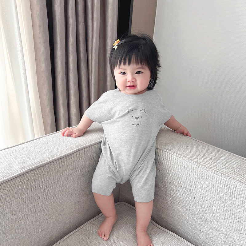 Baby Jumpsuits Baby short sleeved jumpsuit a touch for newborns summer thin baby clothes cartoon jumpsuit crawling suit