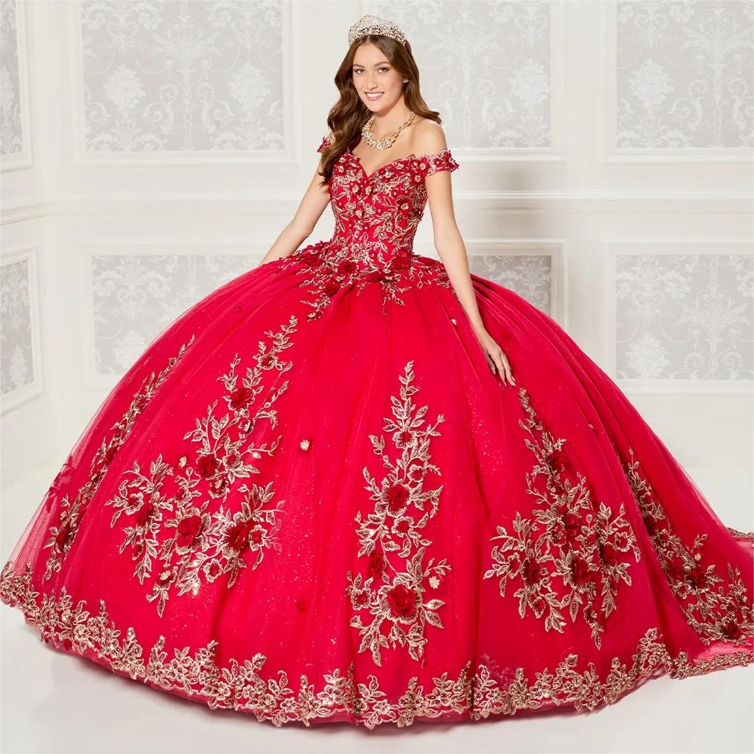 Shining Ball Gown Beaded Quinceanera Dresses With Detachable Long Sleeves Lace Appliqued Prom Gowns Off The Shoulder Necke Sweet 15 Masquerade Dress