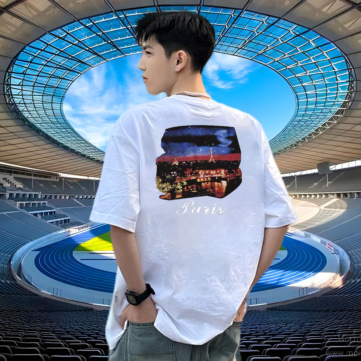 DIY T Shirts Men Breathable Short Sleeve Anime Printing Street Men Tees Asian Size Loose Tshirts