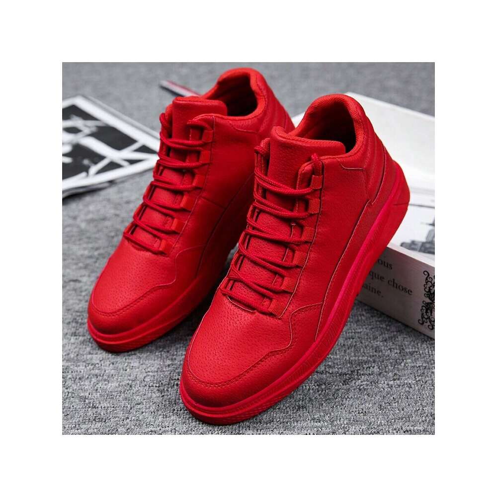 Spring Men S Fashion Comfortable Lightweight Slip Resistant High Top Leather Sneakers Ddmysaturn
