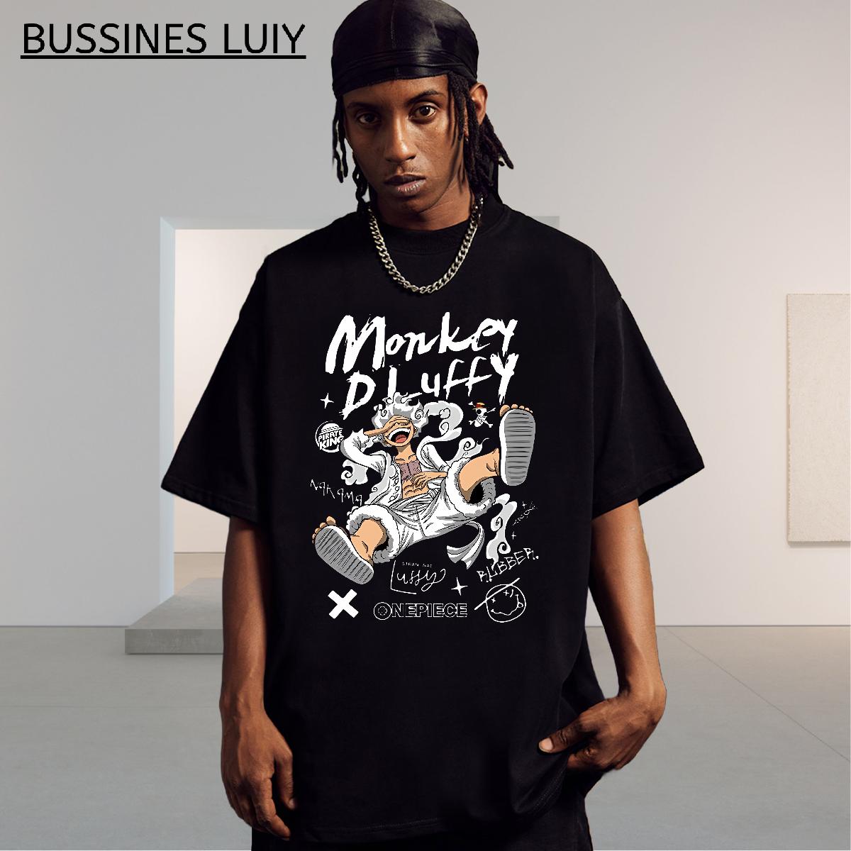 Classic Men T Shirts Cartoon Print High Street Hip Hop Men Clothes T-Shirt Short Sleeve Cotton O-Neck Designer