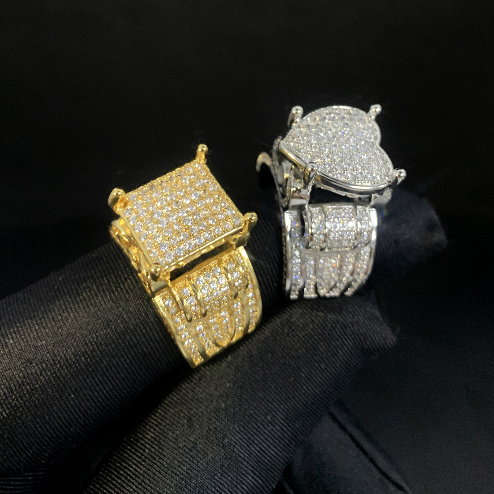 2024 Hip Hop Top Sell Eternity Wedding Rings Sparkling Jewelry Sterling Sier Fill Pave White Sapphire Party Women Heart Ring For Lover Gift