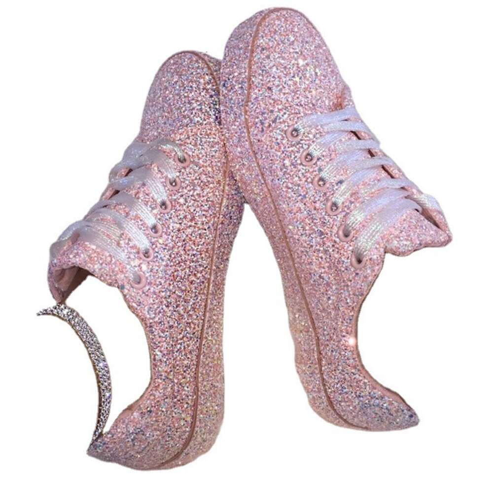 Ddmysports Women Lace Up Sneakers Glitter Autumn Vulcanized Ladies Bg Casual Female Platform Fashion Flat Shoes New OUTDOOR