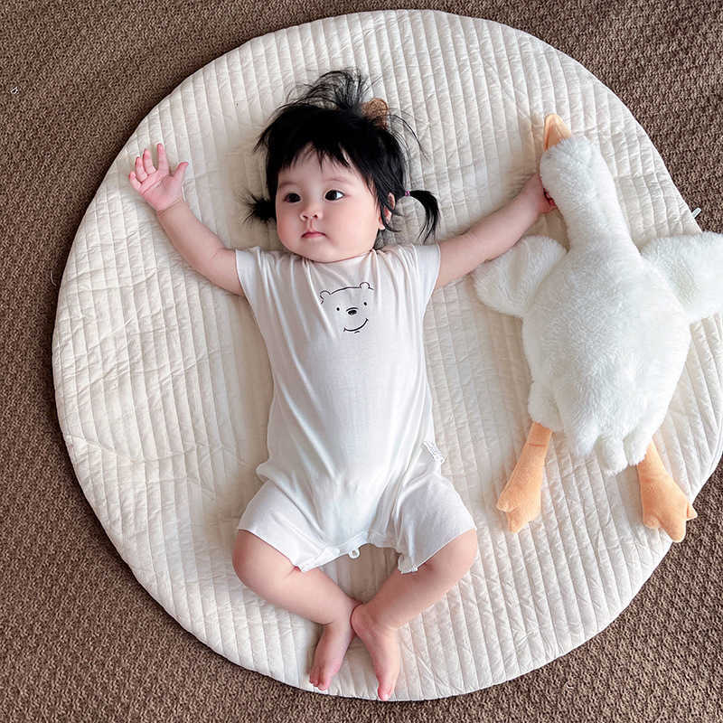 Baby Jumpsuits Baby short sleeved jumpsuit a touch for newborns summer thin baby clothes cartoon jumpsuit crawling suit
