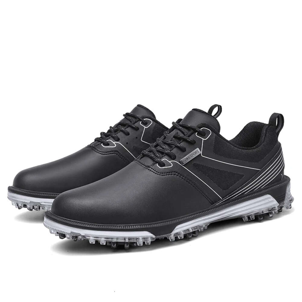 Black Waterproof Shoes Men Comfortable Golf Sneakers Outdoor Size 40-47 Walking Footwears Sports Anti Slip Athletic Sneaker