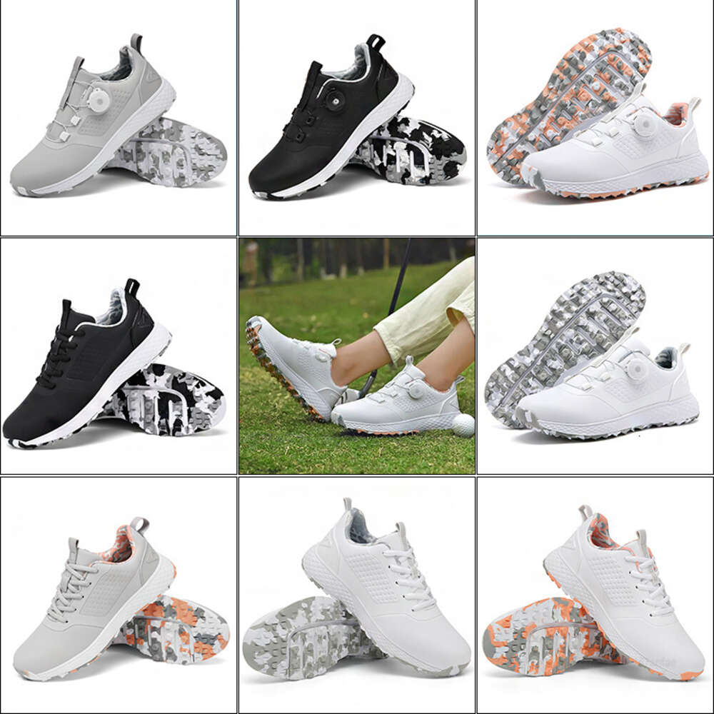 Men Waterproof Shoes Breathable Knob Sneakers Women Walking Training Golf Footwear Spikeless Caddy Shoes Ddmysaturn