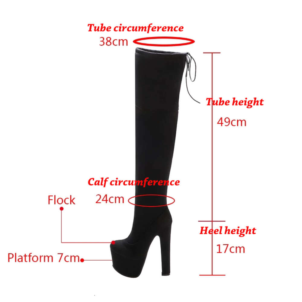 Rimocy Women Platform Over The Knee Sexy 17Cm Super High Heels Red Patent Leather Long Boots Woman 2022 Winter Black Shoes