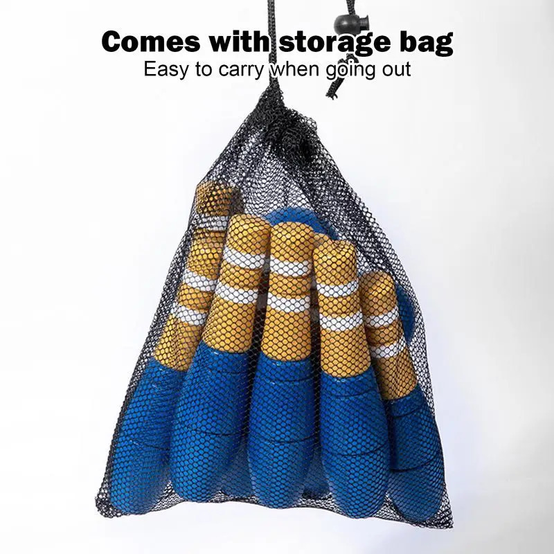 Backyard Lawn Bowling Game Outdoor Wooden Kit For Children Mini With Drawstring Mesh Bag Carnivals 240603