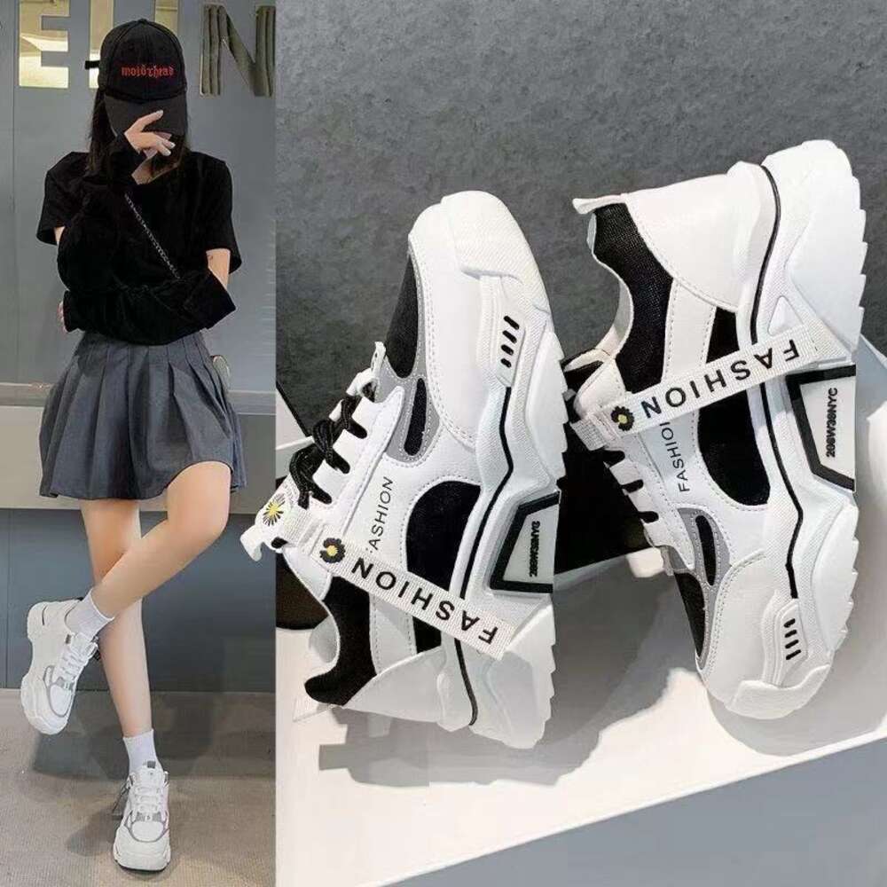Ddmysports Spring Reflective Platform Women Korean Lace Up Sport Chunky Sneakers Mixed Color S Casual Vulcanize Shoes OUTDOOR