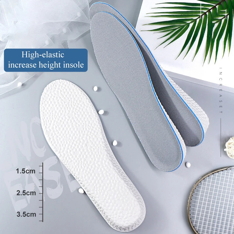 High-Elastic Increase height Insoles breathable sport sole pad PU material height increase insoles for men or women 240606