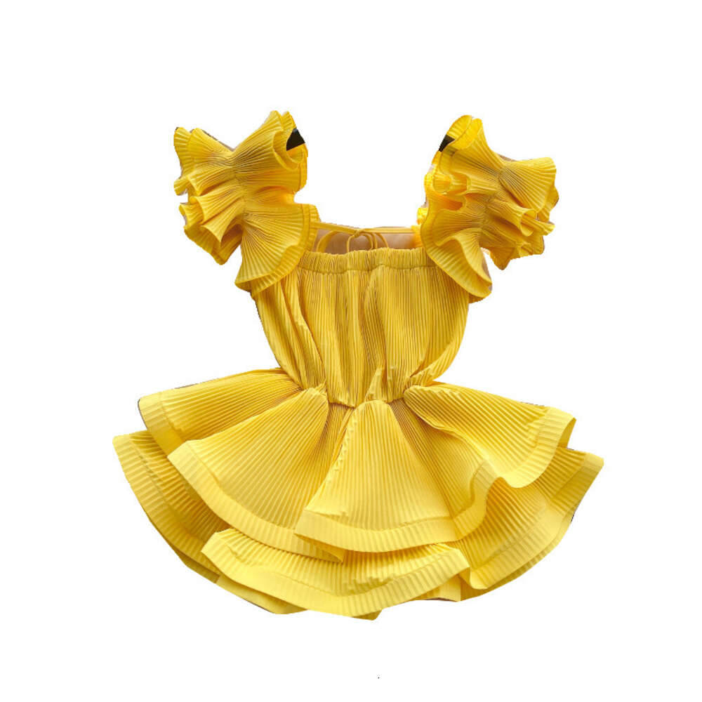 2024 European style small shirt heavy-duty pleated ruffle edge suspender chiffon shirt slim fit short ruffle hem top for women