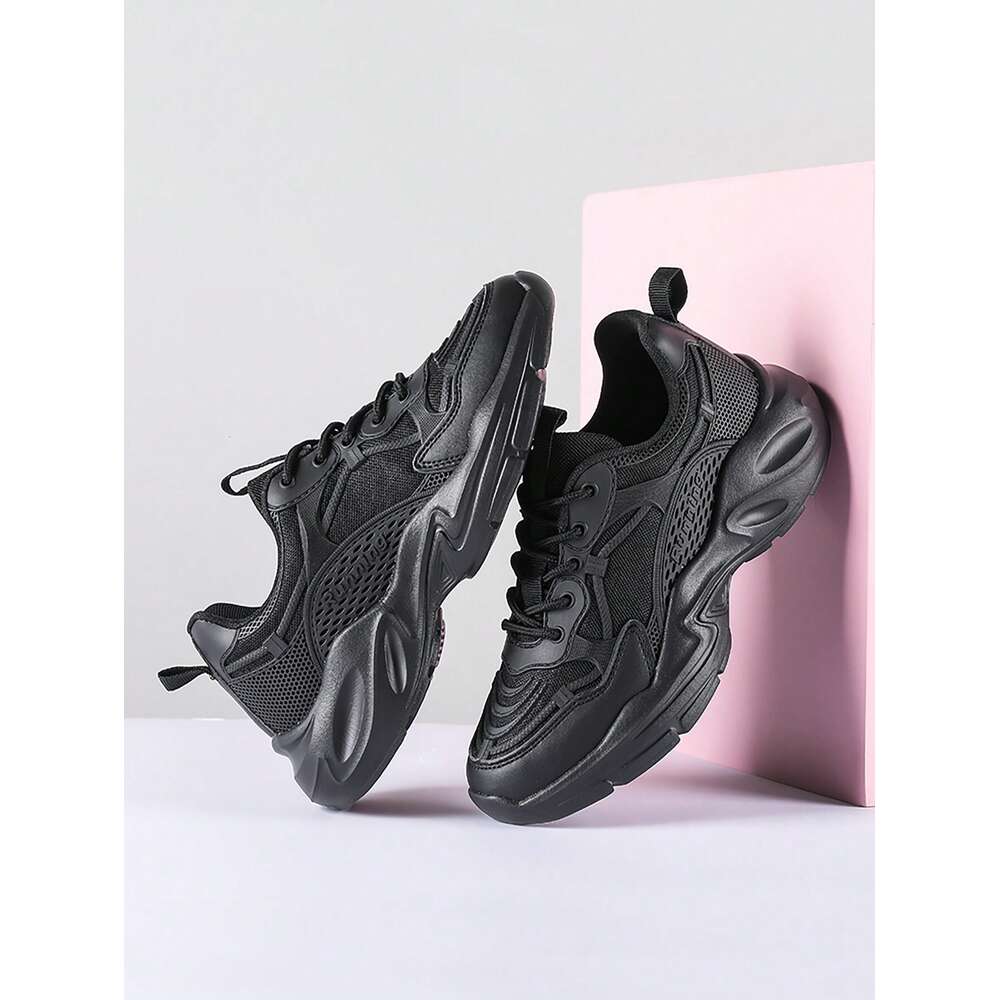 Color Lace Solid Up New Casual Fashionable Sports Shoes All Match Style Ddmysaturn