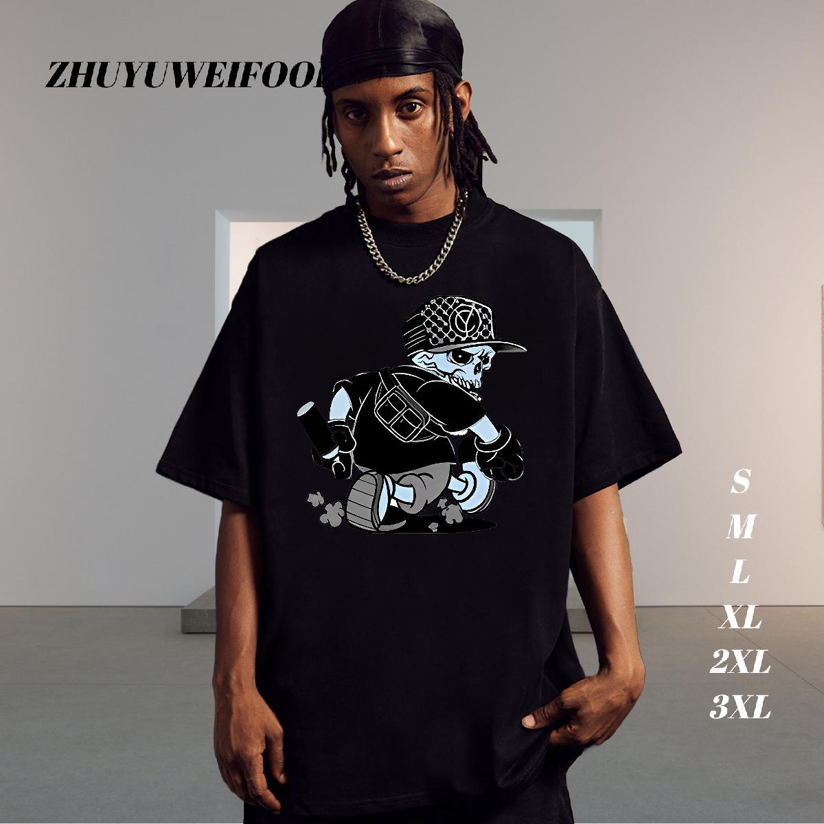 High Quality Men Tshirts Cotton Breathable Soft Hip Hop Street Man T Shirts Asian Size Classic Tees