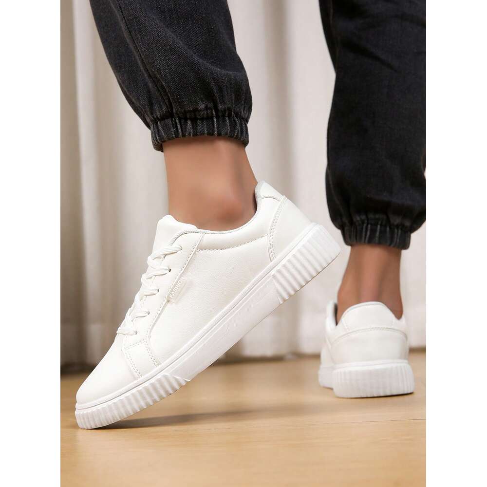 Sports Men Casual Lace Up With Soft Bottom Flat Low Cut Walking Shoes Round Toe Versatile Skateboarding Ddmysaturn