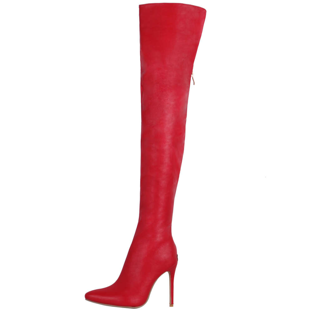 Women Boots High Heels Back Zip Female Shoes Zipper Boots-Women Winter Footwear Stiletto Ladies Pointy Rubber 2023 Sexy Over-The 241109