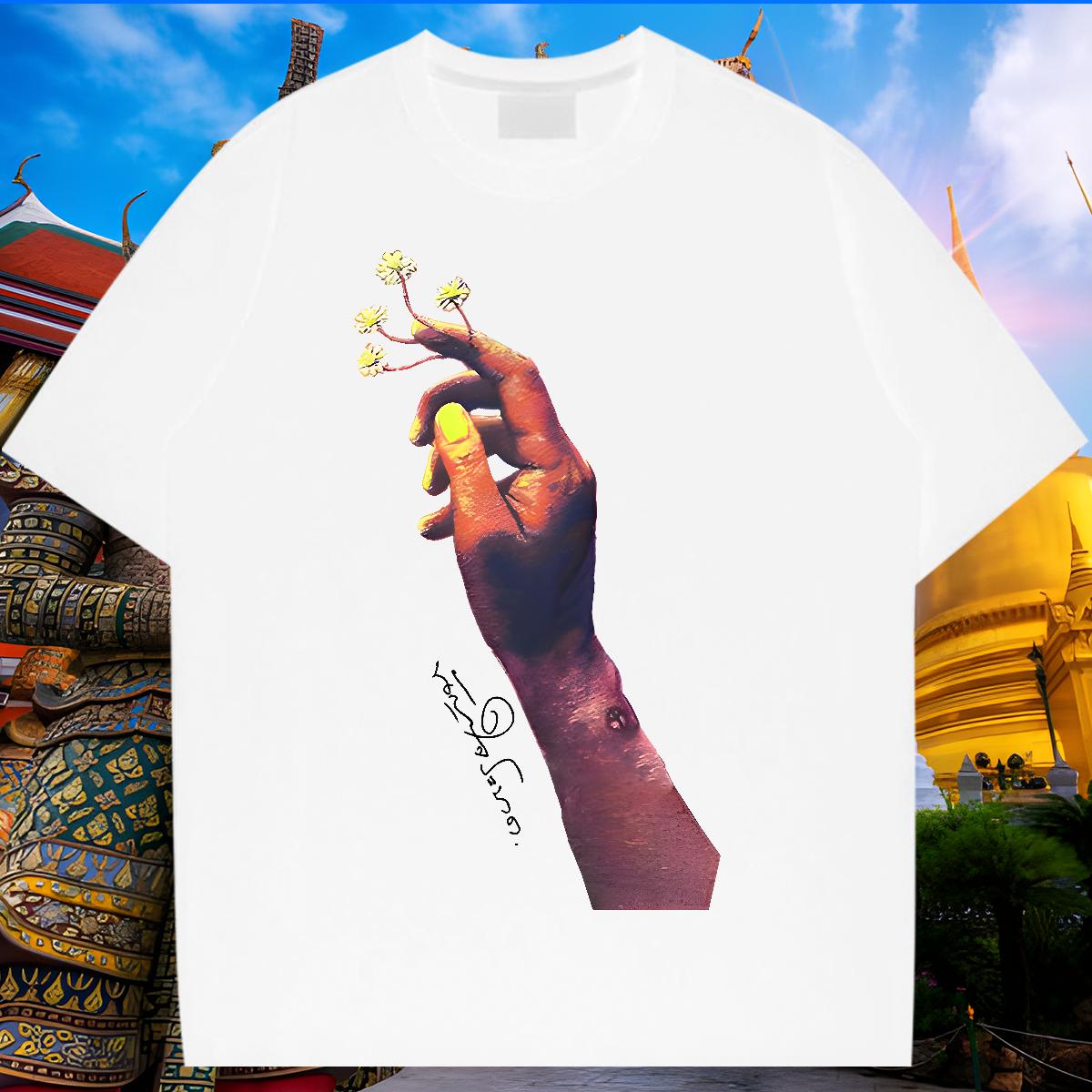 Designer Man T Shirts Anime Printing Street Cotton O Neck Short Sleeves Men Tees 2024 DIY Floral Print Tees Shirts