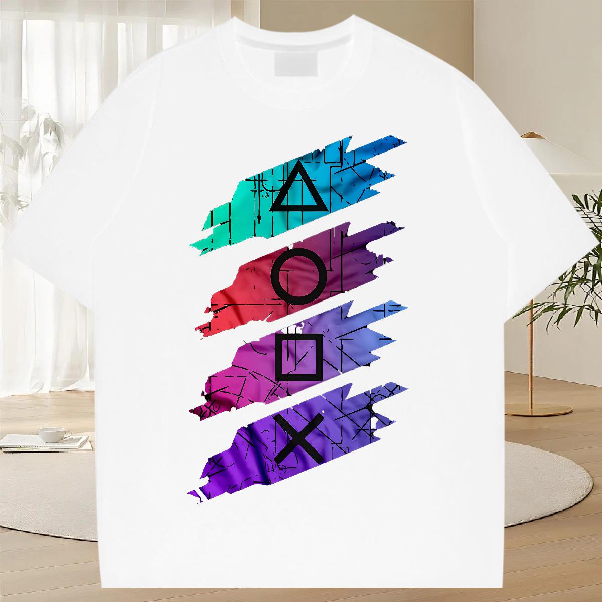 Loose Men Clothes T-Shirt Breathable Short Sleeve Anime Printing Street T-Shirts Cartoon Printing S-3XL 2024 Designer Tops