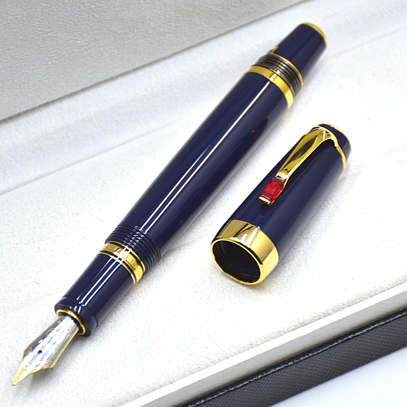 wholesale Top Bohemies 14K Retractable Nib Classics Fountain Pen 11cm Portable Short Travel Office Writing Ink Pens With Gem And Serial Number