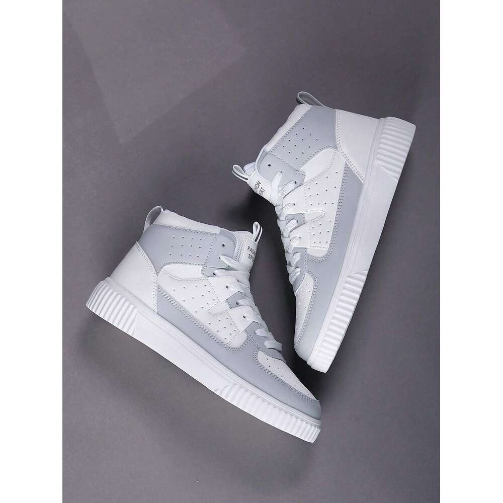 Men Casual Sneakers, Lace Up Soft Sole Flat Comfortable Skate For Men, Lightweight High-Top Daily Shoes