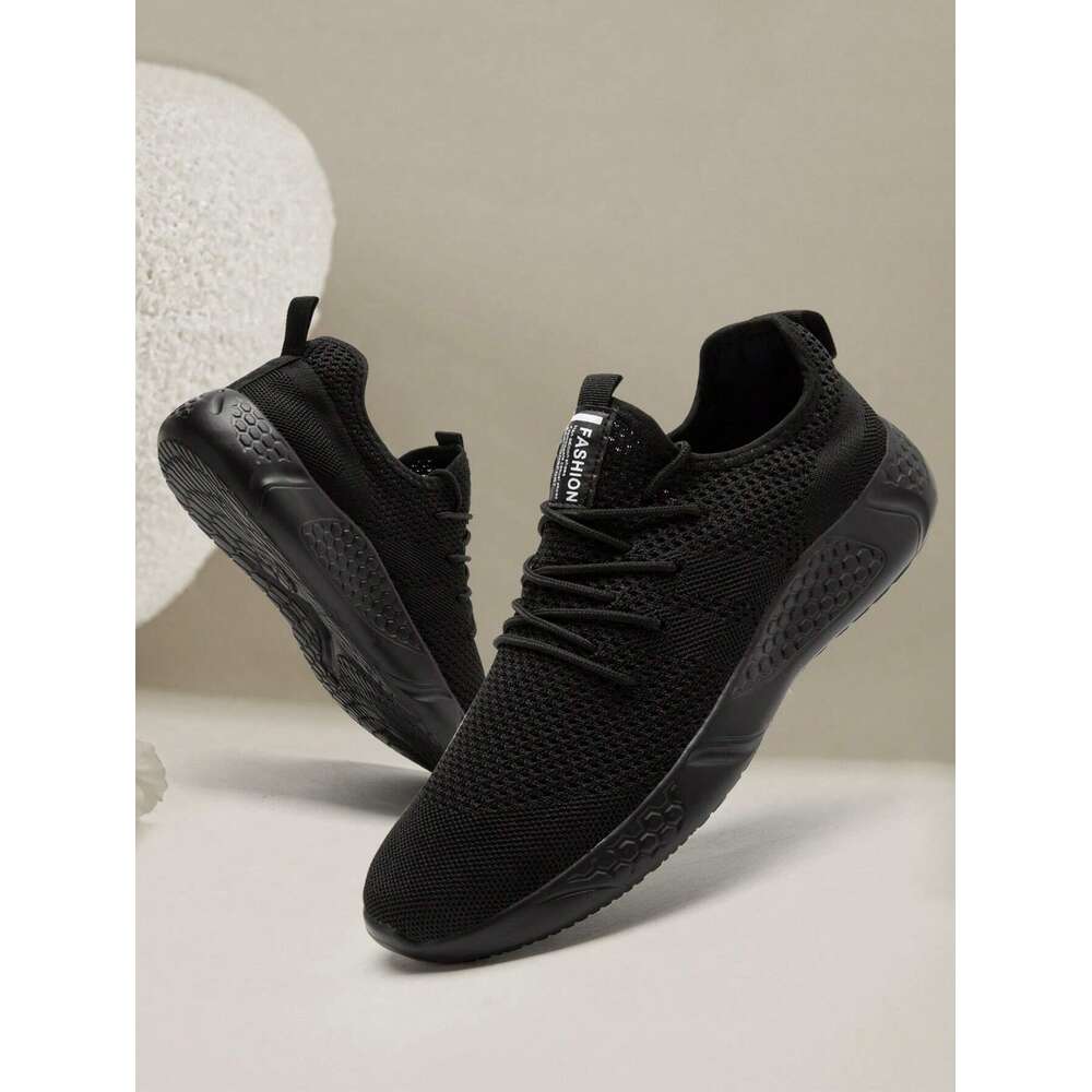 S Fashion Men Mesh Flat Lightweight And Breathable Casual Sneakers Formal Business Outdoor Walking Shoes Black Ddmysaturn