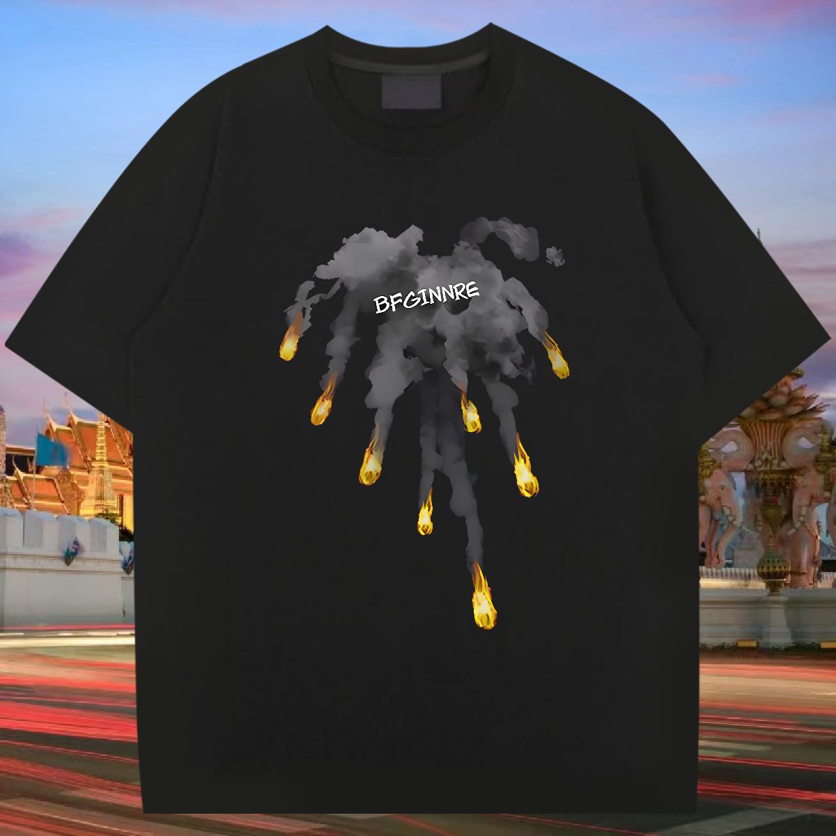 Loose Men T Shirts Street Wear Cotton Breathable Couples T Shirts Fashion Casual Floral Print Polos